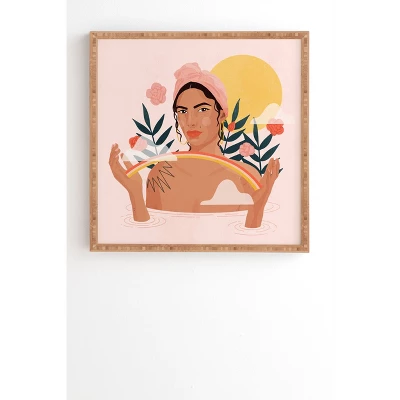 Arielsinhaha Rainbow Bath Bamboo Framed Wall Canvas Pink - Deny Designs 7 Arielsinhaha Rainbow Bath Bamboo Framed Wall Canvas Pink - Deny Designs - Image 5