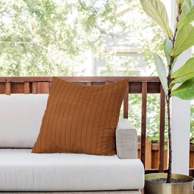 20"x20" Deny Designs Little Arrow Design Co Vert Triple Dash Ginger Square Outdoor Throw Pillow Orange 4 20"x20" Deny Designs Little Arrow Design Co Vert Triple Dash Ginger Square Outdoor Throw Pillow Orange - Image 2