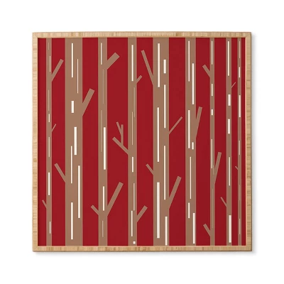 30" X 30" Lisa Argyropoulos Modern Trees Bamboo Framed Wall Art Red - Deny Designs 3 30" X 30" Lisa Argyropoulos Modern Trees Bamboo Framed Wall Art Red - Deny Designs