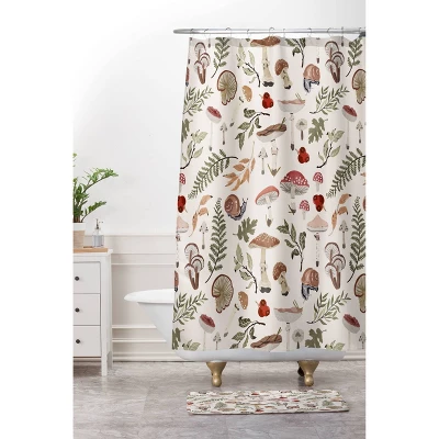 Marta Barragan Camarasa Mushroom Seasonal Shower Curtain Brown - Deny Designs 4 Marta Barragan Camarasa Mushroom Seasonal Shower Curtain Brown - Deny Designs - Image 2