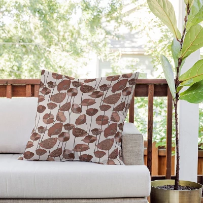 26"x26" Deny Designs Valentina Ramos Poppies Mocha Mousse Square Outdoor Throw Pillow Brown 4 26"x26" Deny Designs Valentina Ramos Poppies Mocha Mousse Square Outdoor Throw Pillow Brown - Image 2