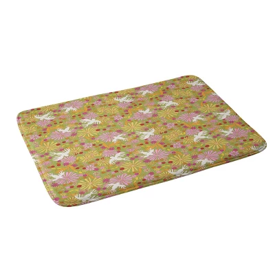 Alja Horvat Birds Flowers Memory Foam Bath Mat- Deny Designs 3 Alja Horvat Birds Flowers Memory Foam Bath Mat- Deny Designs