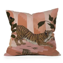Laura Graves Easy Tiger Square Throw Pillow Pink - Deny Designs -Home Decor Store GUEST d698cefa 1151 4a08 ac9f deaa1ef35ff8