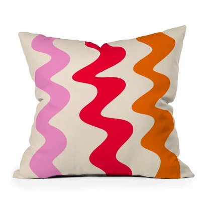 16"x16" Deny Designs Angela Minca Lines Outdoor Throw Pillow Orange/Red: Abstract Design, Polyester, Square Shape 6 16"x16" Deny Designs Angela Minca Lines Outdoor Throw Pillow Orange/Red: Abstract Design, Polyester, Square Shape - Image 4