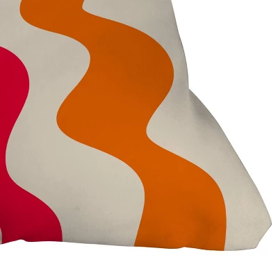16"x16" Deny Designs Angela Minca Lines Outdoor Throw Pillow Orange/Red: Abstract Design, Polyester, Square Shape 4 16"x16" Deny Designs Angela Minca Lines Outdoor Throw Pillow Orange/Red: Abstract Design, Polyester, Square Shape - Image 2