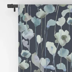 Ninola Design Watery Abstract Flowers Navy 84" X 50" Single Panel Blackout Window Curtain - Deny Designs -Home Decor Store GUEST dd966888 d781 41f2 bfb0 2b631b1dff67