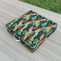 Heather Dutton Spotted Jungle Cheetahs Midnight Outdoor Floor Cushion - Deny Designs