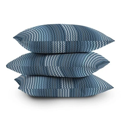 Sheila Wenzel Ganny Zig Zag Stripes Outdoor Throw Pillow Blue/Gray - Deny Designs 4 Sheila Wenzel Ganny Zig Zag Stripes Outdoor Throw Pillow Blue/Gray - Deny Designs - Image 2