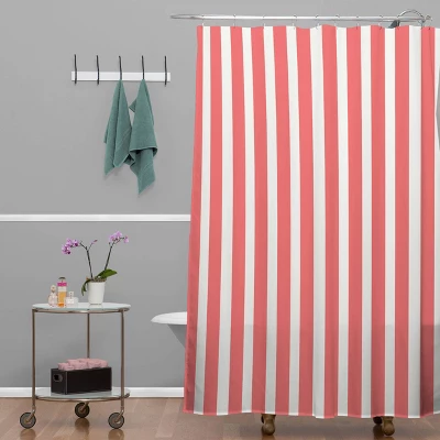 June Journal Calming Ocean Waves Shower Curtain Red - Deny Designs 3 June Journal Calming Ocean Waves Shower Curtain Red - Deny Designs