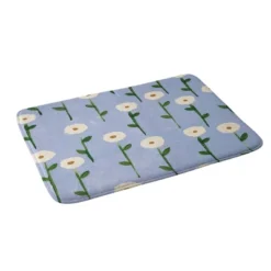 Cute Little Flowers Bath Mat Blue - Deny Designs