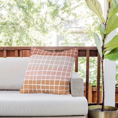 20"x20" Deny Designs Menina Lisboa Color Block Stripe Outdoor Throw Pillow Terracotta: UV Protected, Mildew Resistant 3 20"x20" Deny Designs Menina Lisboa Color Block Stripe Outdoor Throw Pillow Terracotta: UV Protected, Mildew Resistant