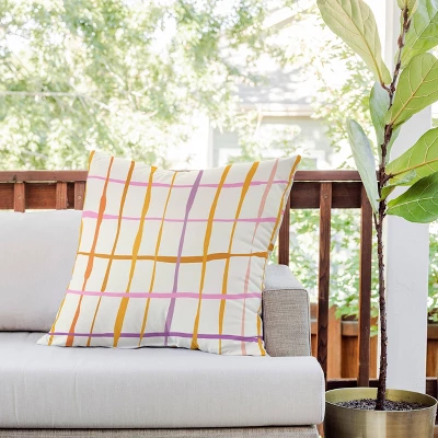 26"x26" Deny Designs D'Annick Summer Lines Outdoor Throw Pillow Orange: Abstract Design, Polyester Fill, Square Shape 3 26"x26" Deny Designs D'Annick Summer Lines Outdoor Throw Pillow Orange: Abstract Design, Polyester Fill, Square Shape