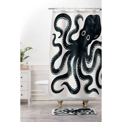 Avenie Minoan Octopus Memory Foam Bath Mat Black - Deny Designs 4 Avenie Minoan Octopus Memory Foam Bath Mat Black - Deny Designs - Image 2