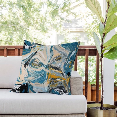 26"x26" Deny Designs Alyssa Hamilton Art Tide Outdoor Throw Pillow Blue/Yellow 3 26"x26" Deny Designs Alyssa Hamilton Art Tide Outdoor Throw Pillow Blue/Yellow