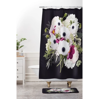 24" X 36" Antoinette Night Bath Rug Black - Deny Designs 3 24" X 36" Antoinette Night Bath Rug Black - Deny Designs