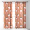 Schatzi Brown Norr Flower Orange Single Panel Sheer Window Curtain - Deny Designs