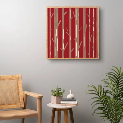 30" X 30" Lisa Argyropoulos Modern Trees Bamboo Framed Wall Art Red - Deny Designs 4 30" X 30" Lisa Argyropoulos Modern Trees Bamboo Framed Wall Art Red - Deny Designs - Image 2