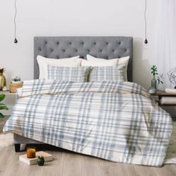 Queen Little Arrow Design Co Winter Watercolor Plaid Blue Comforter Set - Deny Designs -Home Decor Store GUEST f330b167 5887 4f34 aad4 0e07bbb90c5b 1