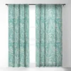 Holli Zollinger Kikka Teal 50" X 64" Single Panel Sheer Window Curtain - Deny Designs