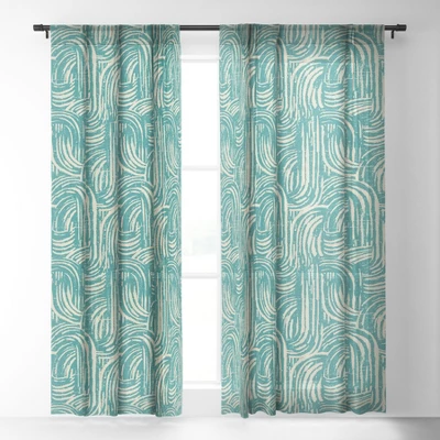 Holli Zollinger Kikka Teal 50" X 64" Single Panel Sheer Window Curtain - Deny Designs 3 Holli Zollinger Kikka Teal 50" X 64" Single Panel Sheer Window Curtain - Deny Designs