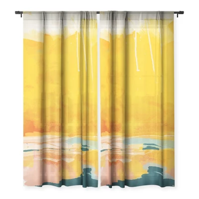 Lunetricotee Sunny Landscape Single Panel Sheer Window Curtain - Deny Designs 4 Lunetricotee Sunny Landscape Single Panel Sheer Window Curtain - Deny Designs - Image 2