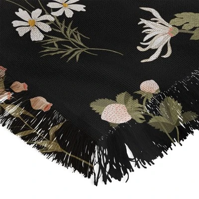 Iveta Abolina Pineberries Botanicals Black Woven Throw Blanket - Deny Designs 6 Iveta Abolina Pineberries Botanicals Black Woven Throw Blanket - Deny Designs - Image 4