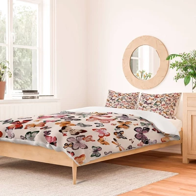 Ninola Design Butterflies Wings Countryside 100% Cotton Duvet Set - Deny Designs 3 Ninola Design Butterflies Wings Countryside 100% Cotton Duvet Set - Deny Designs