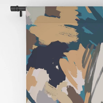 Ninola Design Artistic Texture Blue Gold 84" X 50" Single Panel Blackout Window Curtain - Deny Designs 5 Ninola Design Artistic Texture Blue Gold 84" X 50" Single Panel Blackout Window Curtain - Deny Designs - Image 3