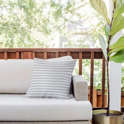 18"x18" Deny Designs ThirtyOne Illustrations Stiches Square Outdoor Throw Pillow Gray 4 18"x18" Deny Designs ThirtyOne Illustrations Stiches Square Outdoor Throw Pillow Gray - Image 2