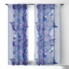 Sewzinski Retro Blue Flowers 50" X 96" Single Panel Room Darkening Window Curtain - Society6