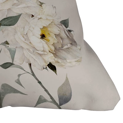Nadja Peonies Outdoor Throw Pillow White - Deny Designs 3 Nadja Peonies Outdoor Throw Pillow White - Deny Designs